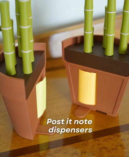Bambookends - Bamboo Plant Bookend with Office Supplies