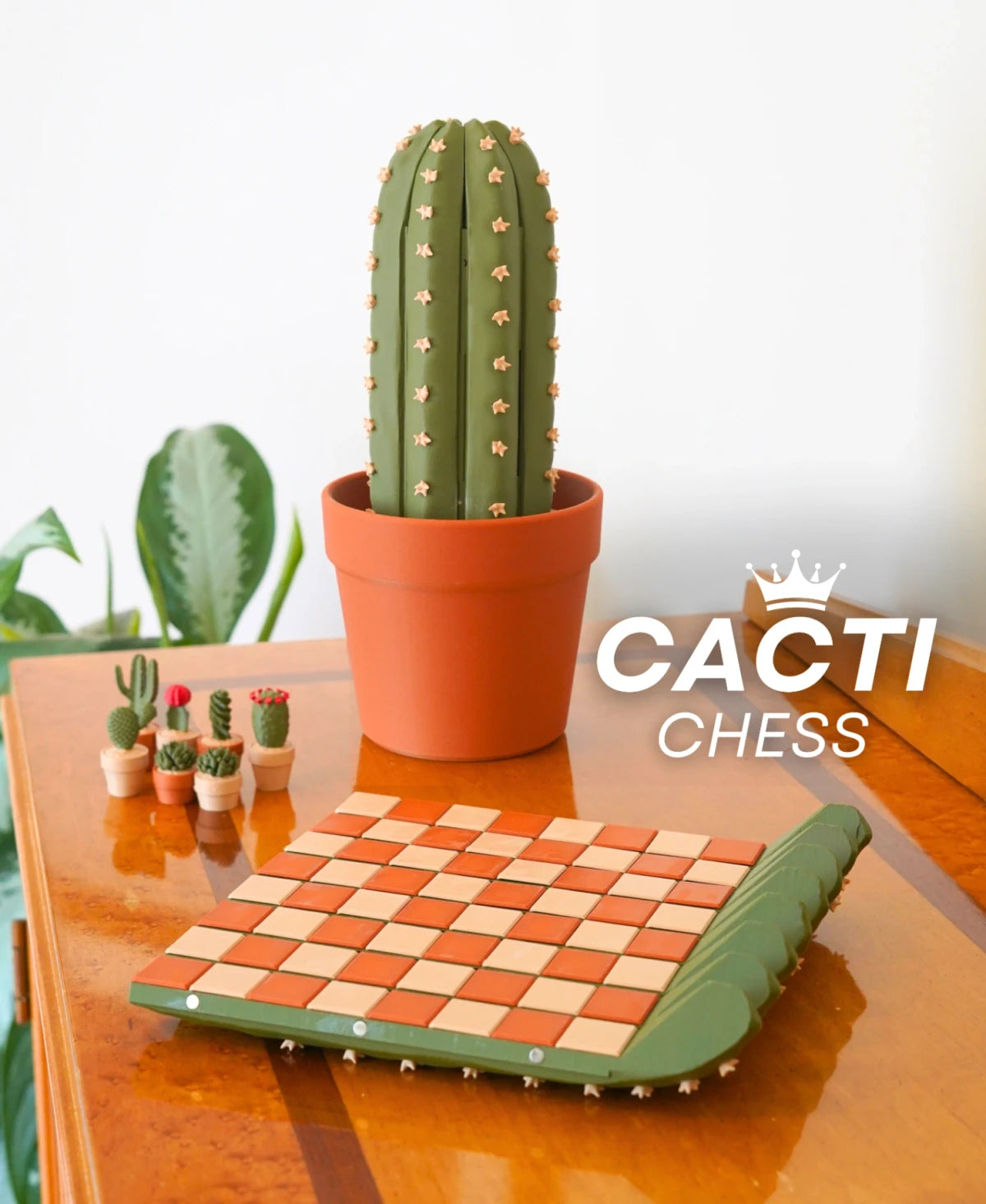 Cactichess - Cactus Chess Set in a Pot