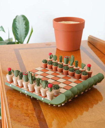 Cactichess - Cactus Chess Set in a Pot