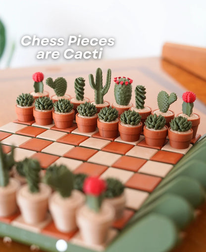 Cactichess - Cactus Chess Set in a Pot