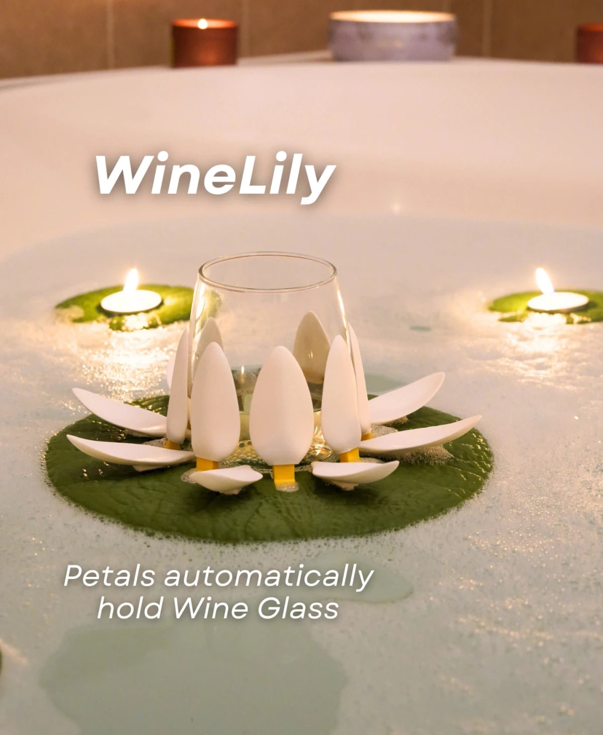 BathLilies - Floating Wine & Candle Holders